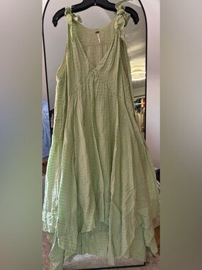 Free People Light Green Asymmetrical Maxi Dress